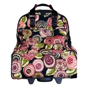 Brighton Rolling Weekender Carry On Travel Bag Luggage Whimsy Flower Bloom‎